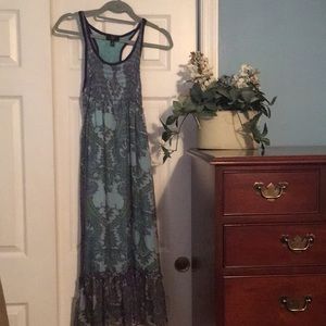 Aqua Boho Maxi Dress